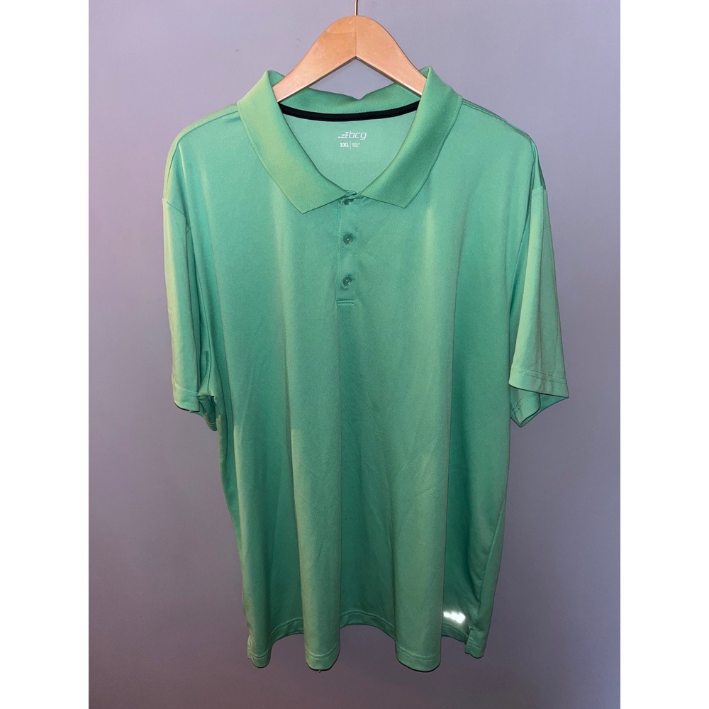 BCG Men's‎ Green Short Sleeve Golf Polo Shirt 3XL Athletic Performance